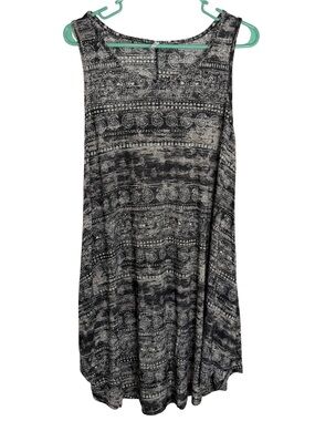 3/$20 Isla Bonita Black, Gray, White Sleeveless Swing Dress Swim Coverup Dress